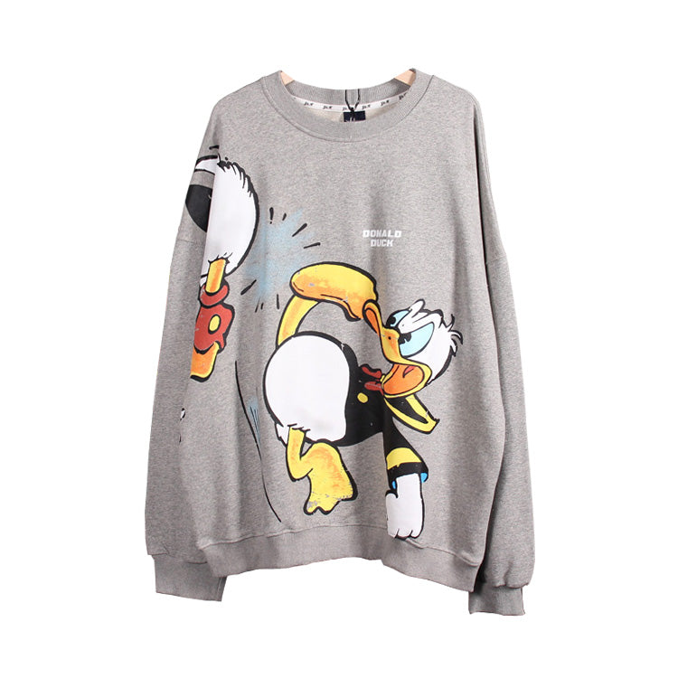 Women's oversized cartoon printed sweatshirts